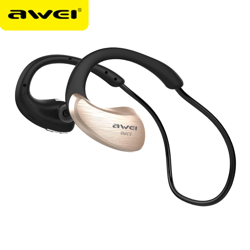 AWEI A885BL Bluetooth наушники беспроводные наушники с микрофоном NFC APT-X Спортивная гарнитура беспроводные наушники kulakl k - Цвет: Golden