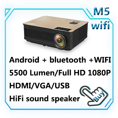 T6 1080P светодиодный проектор 3500 люмен 1280x720 портативный проектор Android 7,1 USB HDMI VGA AV домашний кинотеатр wifi 2.4G5G