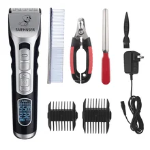 Машинки для стрижки собак, машинки для стрижки с низким уровнем шума, комплект для ухода за шерстью домашних животных, светодиодная индикация экрана, машинка для стрижки ногтей, пилка для ногтей и расческа