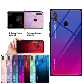 

200pcs Gradient Soft TPU Edge Case For Huawei Honor 20 V20 Note 10 Lite 9X 8X 8S Max Pro Magic 2 Tempered Glass Shockproof Cover
