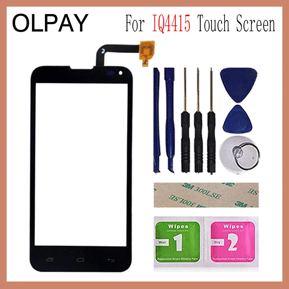 OLPAY 4,5 ''мобильный телефон для Fly IQ4415 4415 сенсорный экран стекло дигитайзер панель объектив сенсор инструменты Бесплатный клей и салфетки