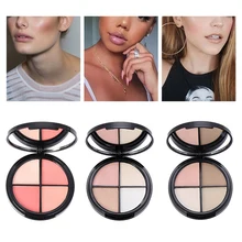 New Light Bright Skin Set Makeup 4 Color Blush Pink Tender Makeup 3-dimensional Repair Capacity Blush Plate Cosmetics Tool Good