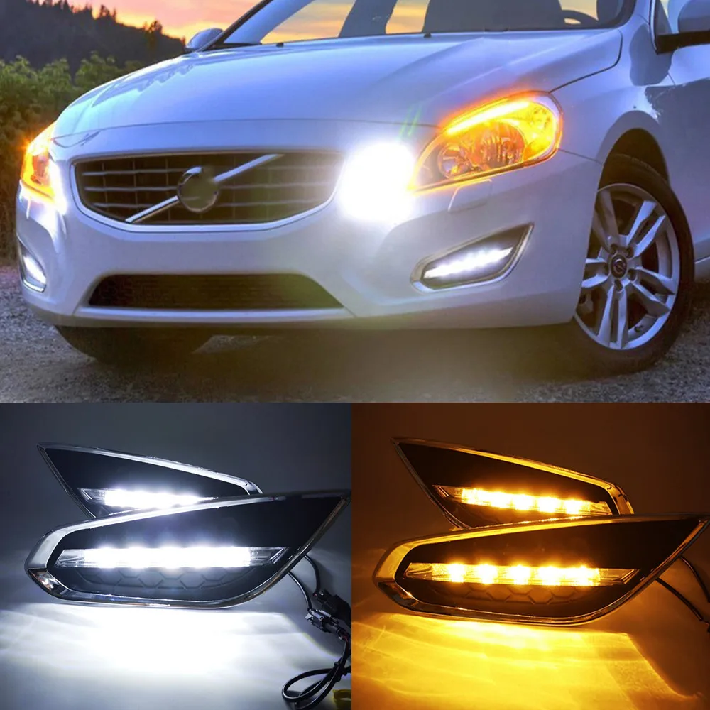 CSGJMY 1Set DRL for Volvo S60 V60 2009 2010 2011 2012 2013 LED Daytime