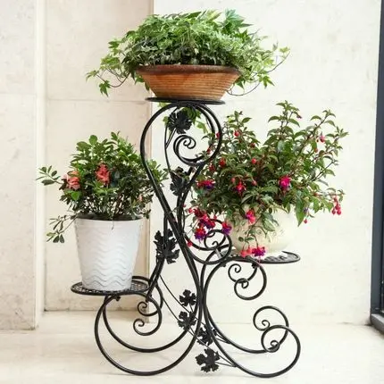 Rustic Multi Layer Fashion Iron Flower Stand Balcony Indoor French Pot Holder Hanging Basket Rack In Garden Buildings From Home On Rustic Multi Layer Fashion Iron Flower Stand Balcony Indoor French Pot Holder Hanging Basket Rack In Garden Buildings From Home On