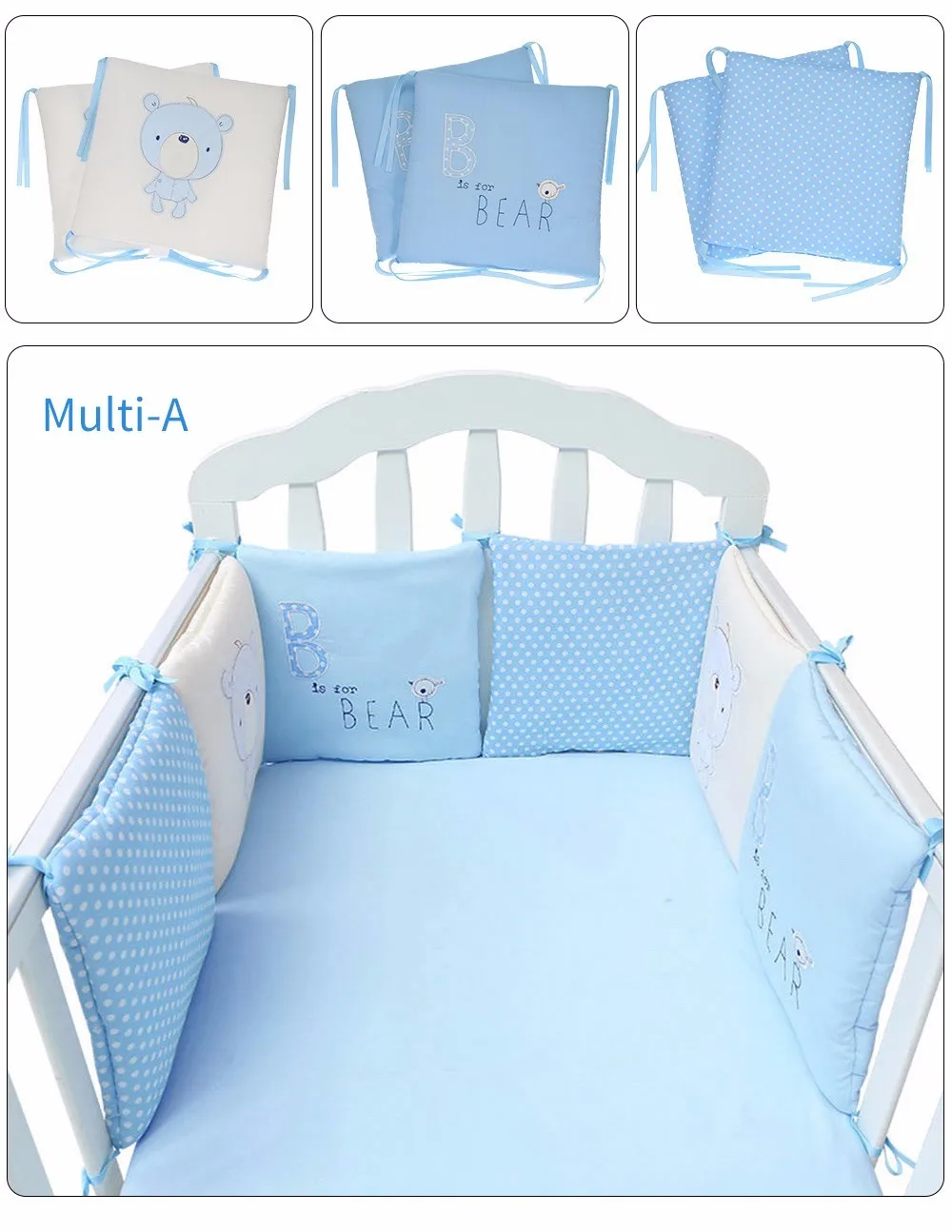 Baby Bed Bumper Comfortable Cartoon Printing Bumpers Bed C (6)