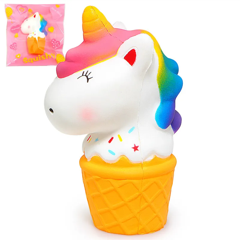 

2018 Jumbo Cute Unicorn Squishy Ice Cream Squishies Squeeze Slow Rising Cream Scented Phone Strap Kid Toy Stress Reliever