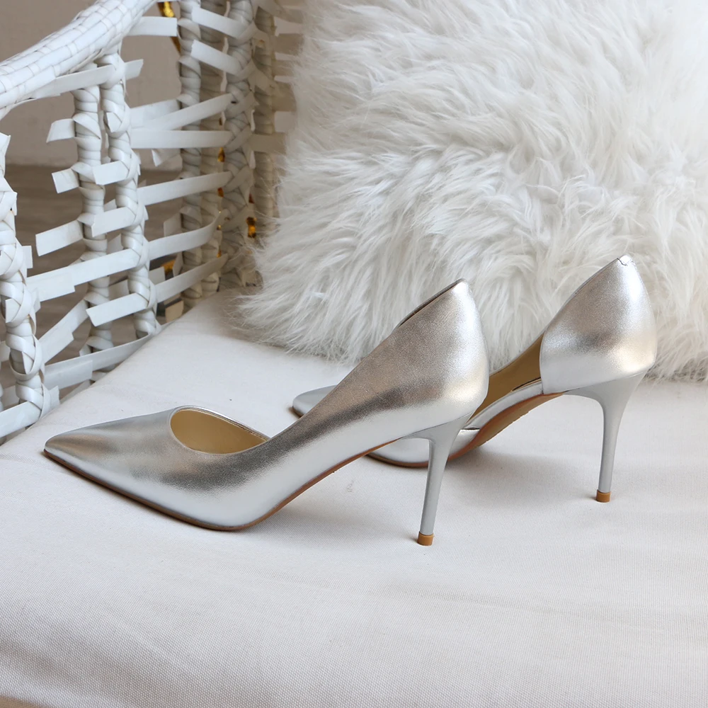 Pointed High Heels/Women's Pumps Are Designed For Sexy Fashion Women For Parties And Made Of Genuine Leather 2019 MANGOYISA