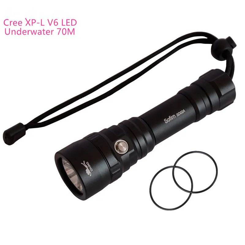 Sofirn SD02A мощный светодиодный светильник для подводного плавания 18650 Cree XPL 1050LM светодиодный фонарь светильник 3 режима тактический фонарь