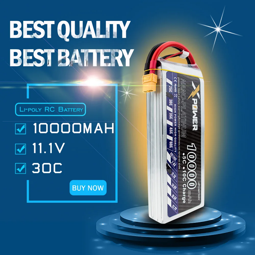 11 1 V 10000mAh 3s lipo батарея 30C Xpower батареи XT60 / T разъем для радиоуправляемого вертолета