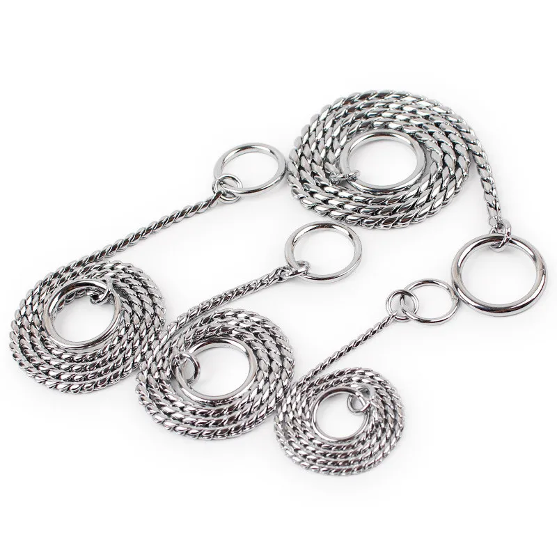 

6 Sizes XS-XXL Dog Leash Silver Color Durable Outdoor Walking Training Snake Chain Dog Collar