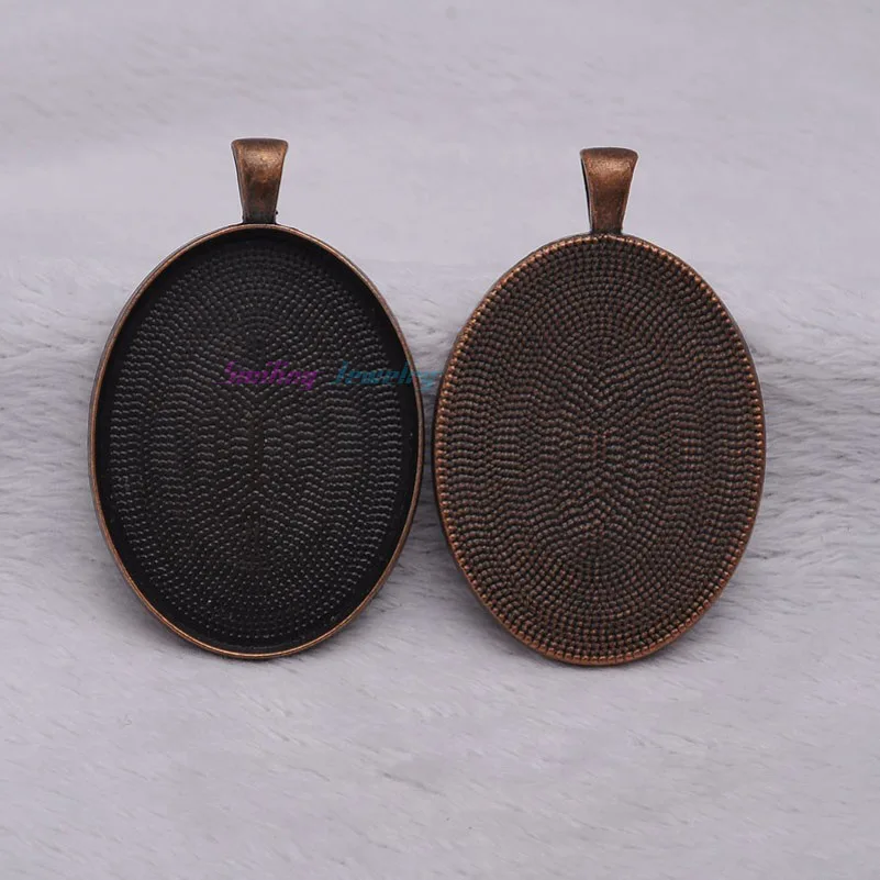 Блестящий посеребреный Овальный камео кабошон 30*40 мм 10 шт.|pendant tray|blank pendantblank pendant