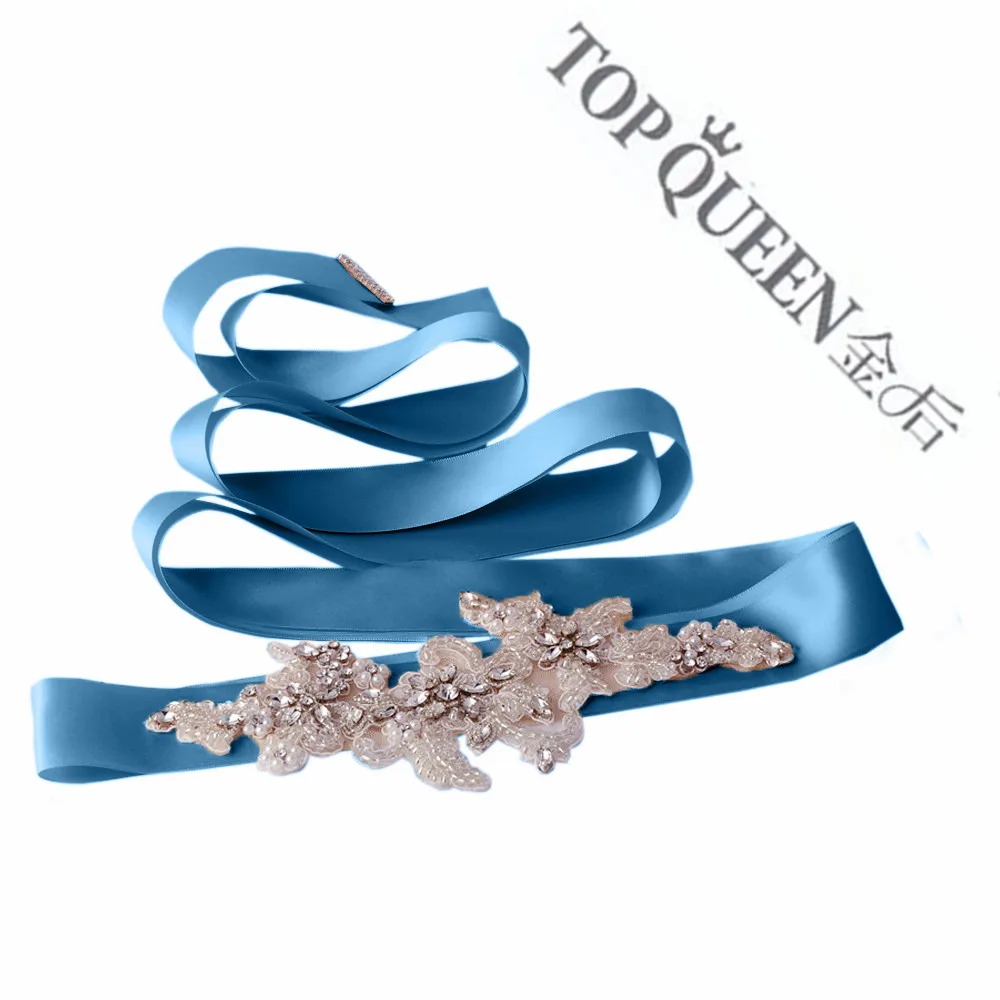 TOPQUEEN S139 Женский пояс со стразами свадебное вечернее платье пояс невесты пояс для женщин вечерние пояса - Цвет: Blue
