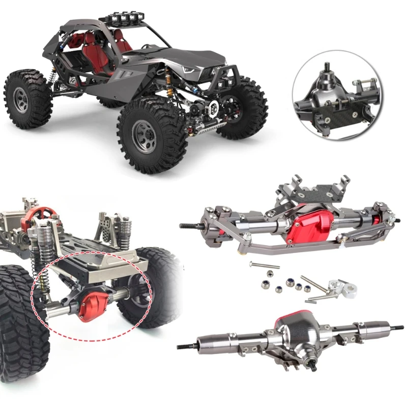 

1 Set 1/10 Rc Car Complete Alloy Front and Rear Axle CNC Machine for 1:10 Rc Crawler AXIAL SCX10 RC4WD D90 Truck Car Parts