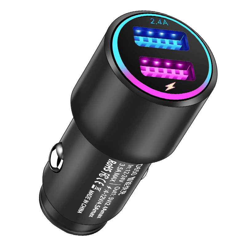 Dash Charge металлическое зарядное устройство для автомобиля с двойным USB быстрым usb с двумя выходами тире USB type C кабель Быстрая зарядка автомобильного прикуривателя Зарядное устройство