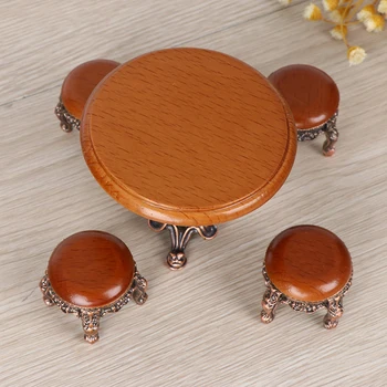 

2019 new 1/12 Dollhouse Miniature Wooden Furniture Miniature Round Wooden Coffe Stool/table Wood