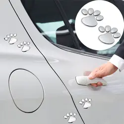2 шт. автомобиля стикеры Прохладный Дизайн Paw 3D животных собака кошка медведь ног принты след для Fiat Panda Bravo Punto Linea Croma 500 595