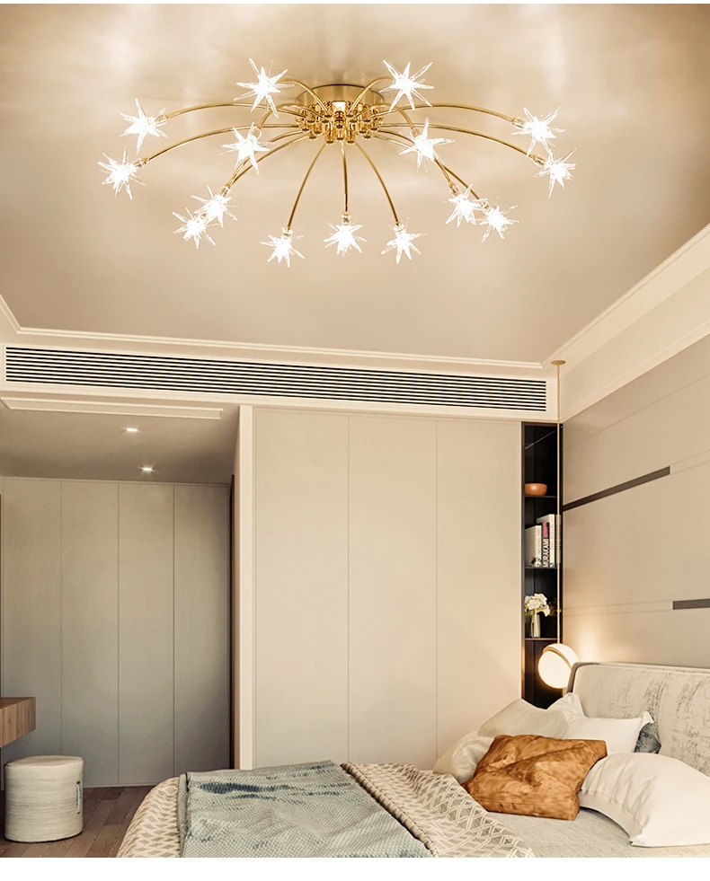 Необычная люстра потолок Спальня Гостиная современный светильник G4 Star потолочных светильников блеск светодиодный для детской комнаты
