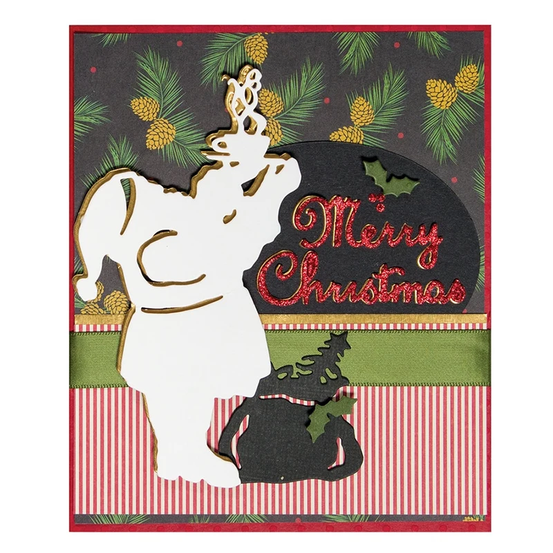Рождество Санта Клаус слово металла резки штампы для DIY бумажные карточки для скрапбукинга ремесло декоративный трафарет