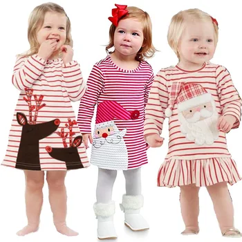 

Baby Santa Costumes Dress Girl Christmas Clothes Children Jumpers Infant Dresses Xmas Gift Toddler Outfits Tee Shirt Tops Cotton
