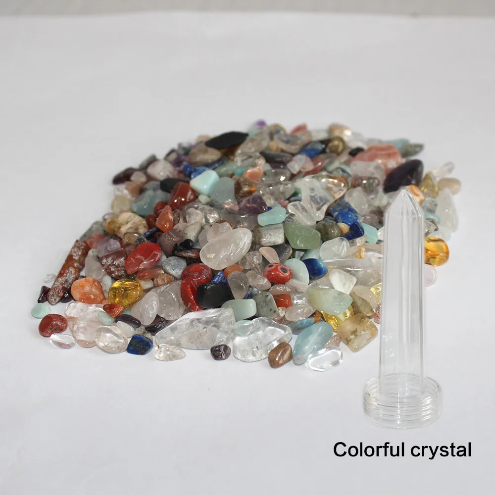 Colorful crystal Все виды натурального кристаллического камня гравия кварца полудрагоценные камни чашка для воды и бутылка украшения Шестиугольная точка заменить - Цвет: Colorful crystal