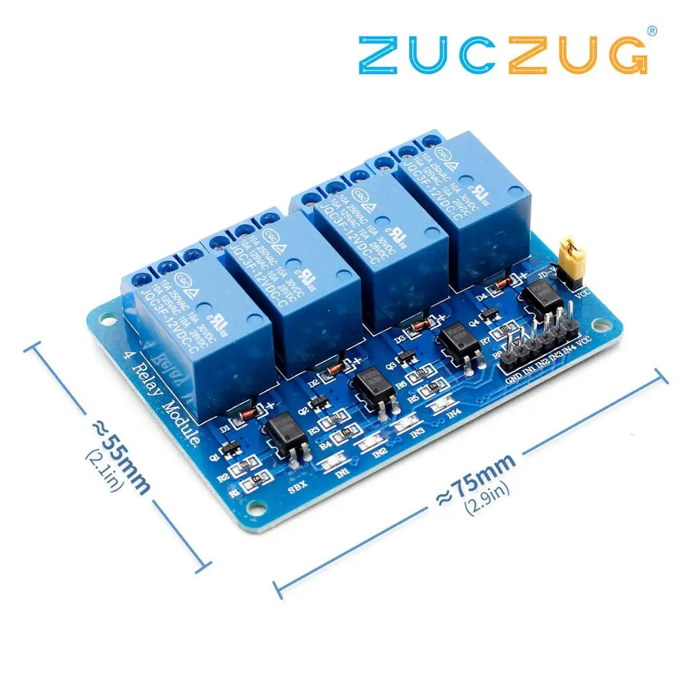 

4 channel relay module 4-channel relay control board with optocoupler. Relay Output 4 way relay module for arduino 5v 12v