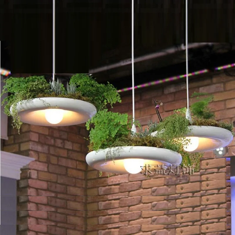 Белая Подвесная лампа LukLoy в горшке для растений современный светильник стиле
