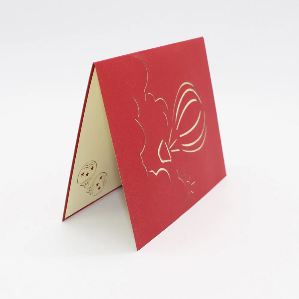 Спасибо открытки с конвертами 3D всплывающая бумага Лазерная резка День рождения поздравительная открытка День Святого Валентина подарок для любовника цветочный горшок