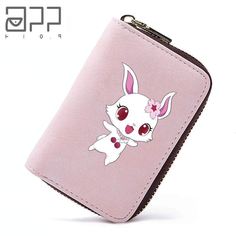 

APP BLOG Lovely Cartoon Luppi Women Credit Card Holders Leather Fashion Card Holder Munfuctional Extendable ID Holder Purse