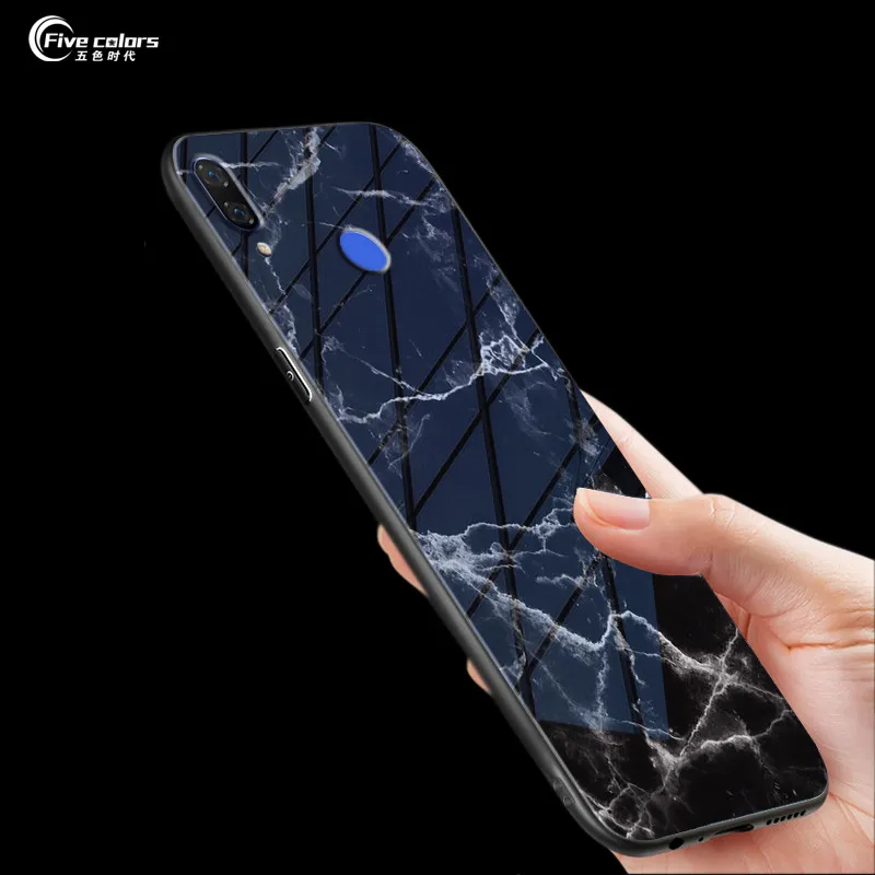 Tempered Glass Case for Huawei Nova 3 Nova3 Luxury Star Space Soft Edge Back Cover Protective Coque |