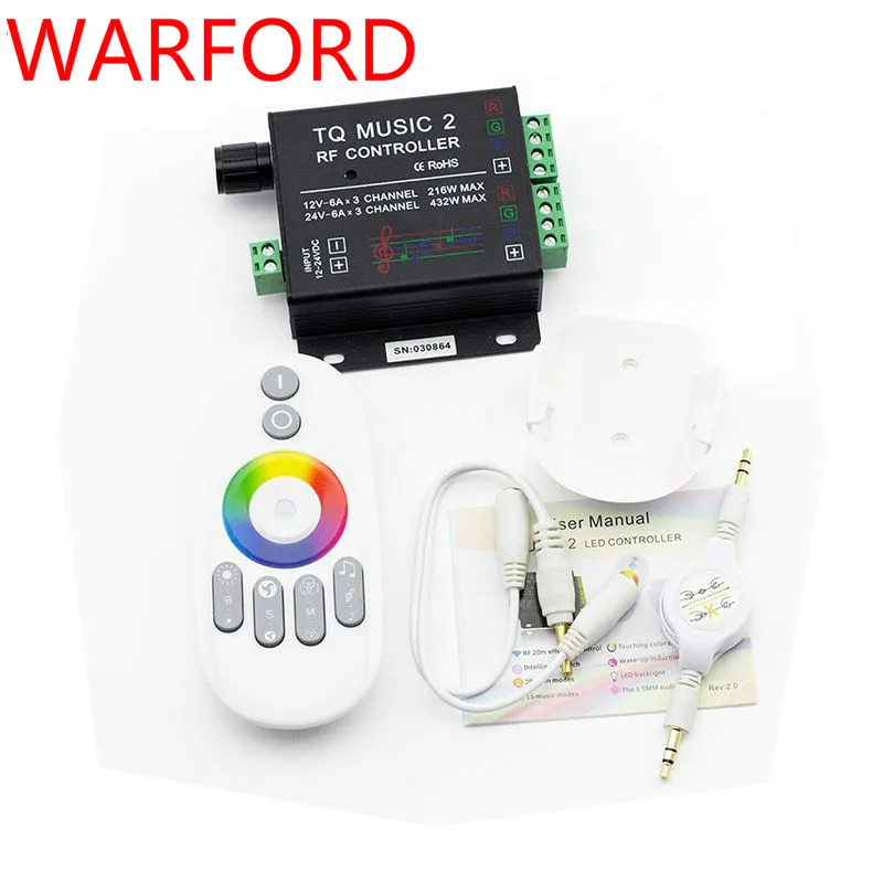

1 pcs DC12-24V 18A RGB Music 2 Controller RF Remote Intelligent Sonic Sensitivity Led Backlight Remote for Led Strip