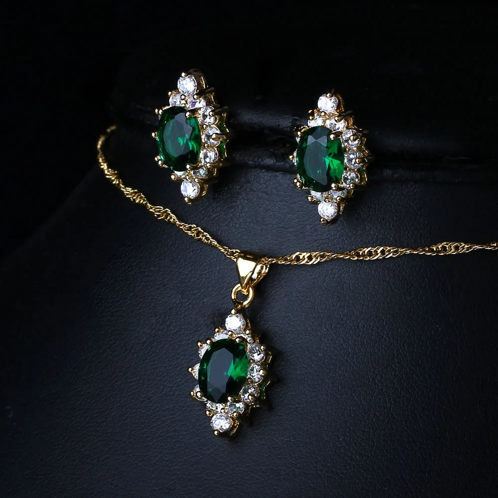 New Trendy Synthetic Opal Iced Out Stud Earrings Crystal Pendant