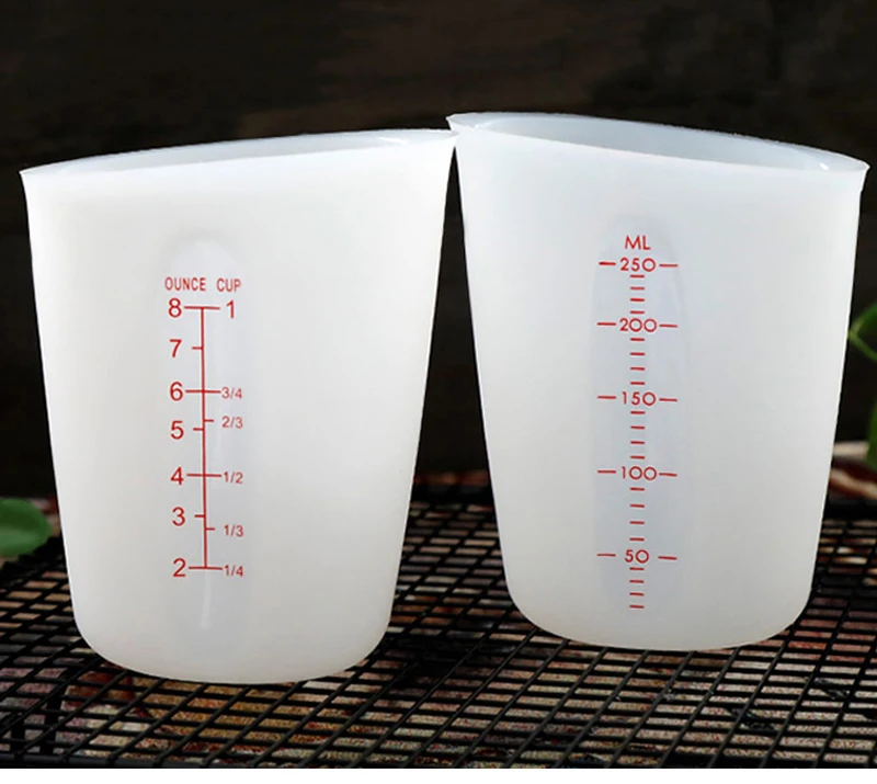 1Piece 250ml Silicone Measuring Cups Flexible Chocolate Butter Flour Pinch Cups Kitchen Measuring beaker Baking Pastry Tools Bakeware (9)