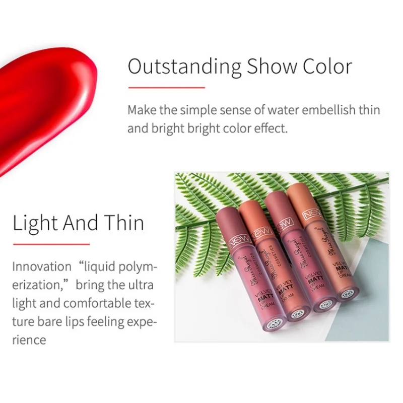 2019 12 colors Velvet Lipstick Liquid Matte Makeup Waterproof Long Lasting Matt Lip Gloss Pigment Beauty Makeup Charming Lips