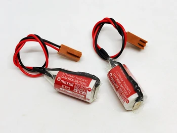 

2pcs/lot New Genuine Maxell ER3 3.6V 1100MAH Horned PLC Battery Lithium Thionyl Chloride Batteries With Plugs Made in Japan