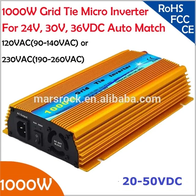 1000W Grid tie micro inverter, 20V 50VDC, 90V 140V or 190V 260VAC
