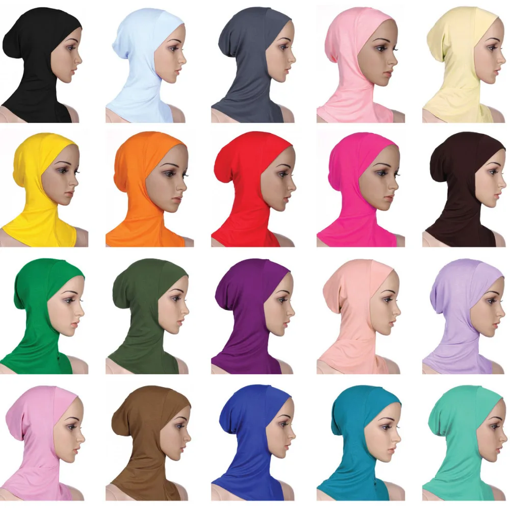 

2019 Muslim hijab for women Full Cover Inner Hijab shawl inner cap Underscarf Islamic Neck Head Hat solid modal