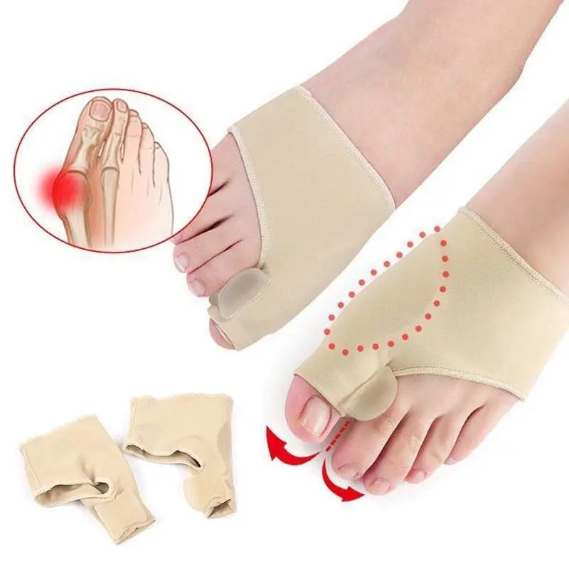 

2Pc Toe Separator Hallux Valgus Bunion Corrector Orthotics Feet Bone Thumb Adjuster Correction Pedicure Tools Sock Straightener