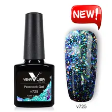 Новинка, дизайн ногтей, сделай сам, веналиса, алмаз, супер Сияющий Звездный Платиновый эффект, павлин, лак для ногтей, Гель-лак