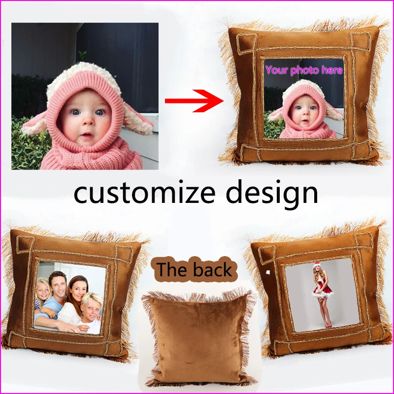 

New Design Picture here Print wedding personal life photos customize gifts cushion cover pillowcase Suede Fabric Pillow cover