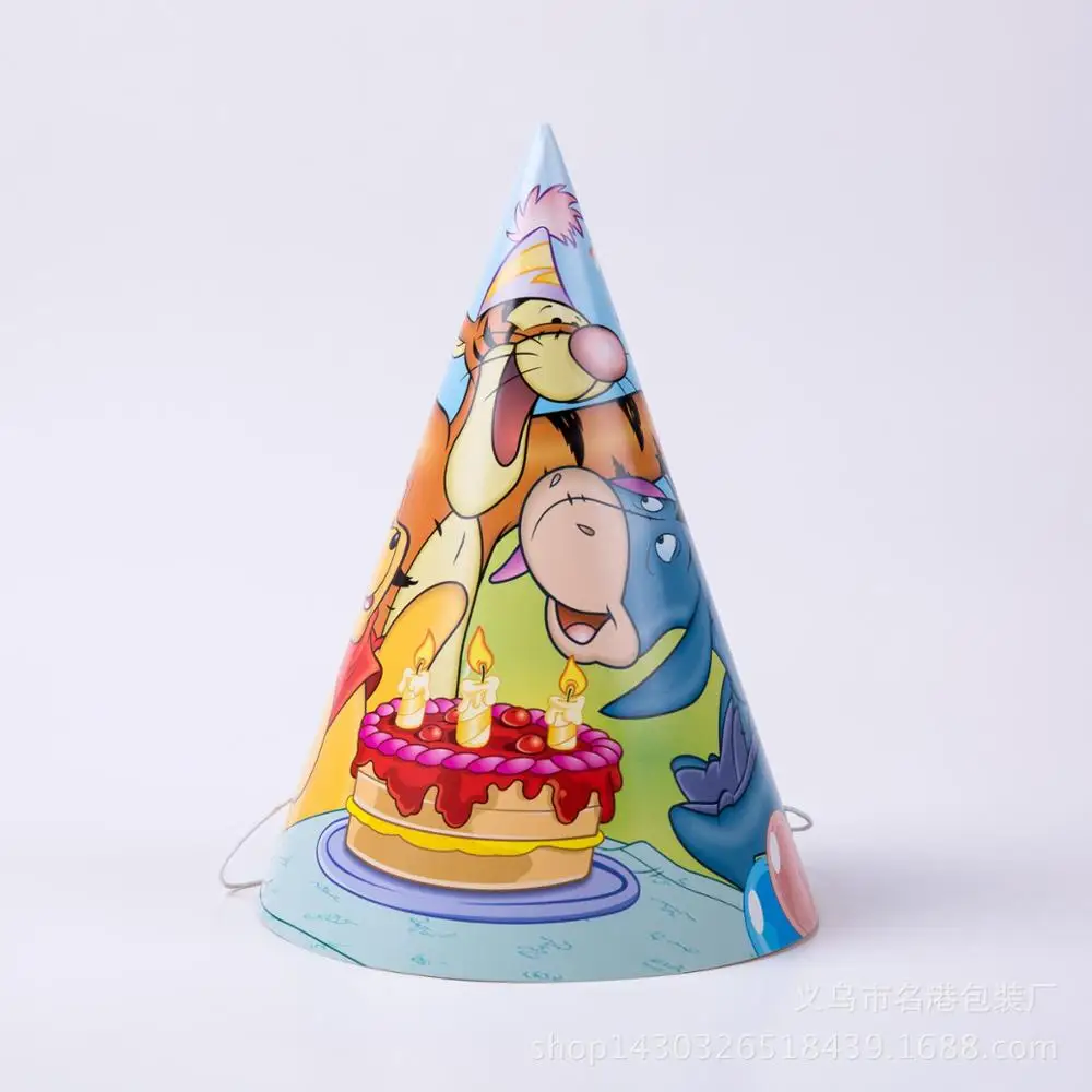6pcs Hat Дисней Винни-Пух тематическая вечеринка на день рождения украшения для малышей Детские вечерние украшения на день рождения - Цвет: 6pcs Hat