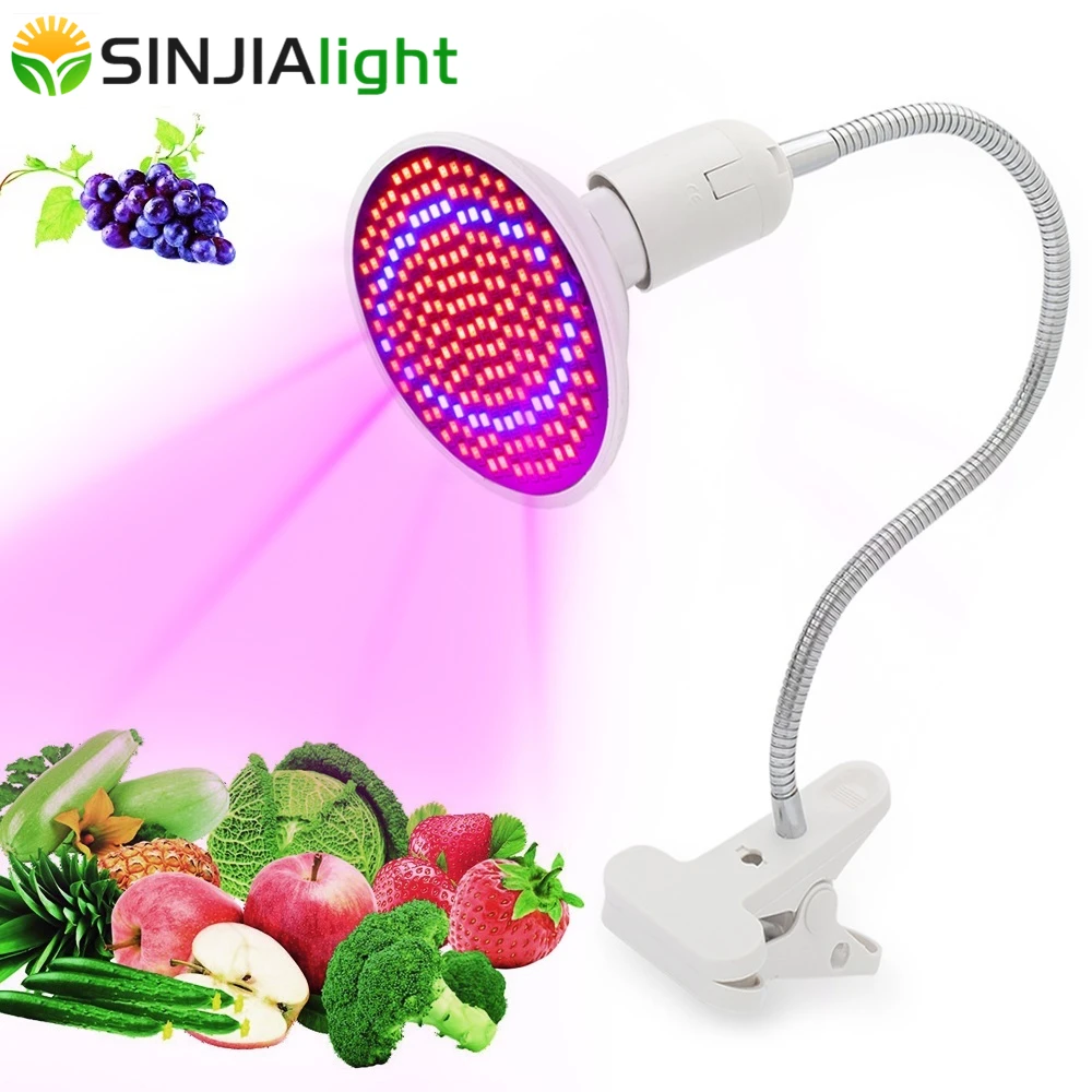 20W E27 LED Grow Light with Lamp Holder Clip Red+Blue ...