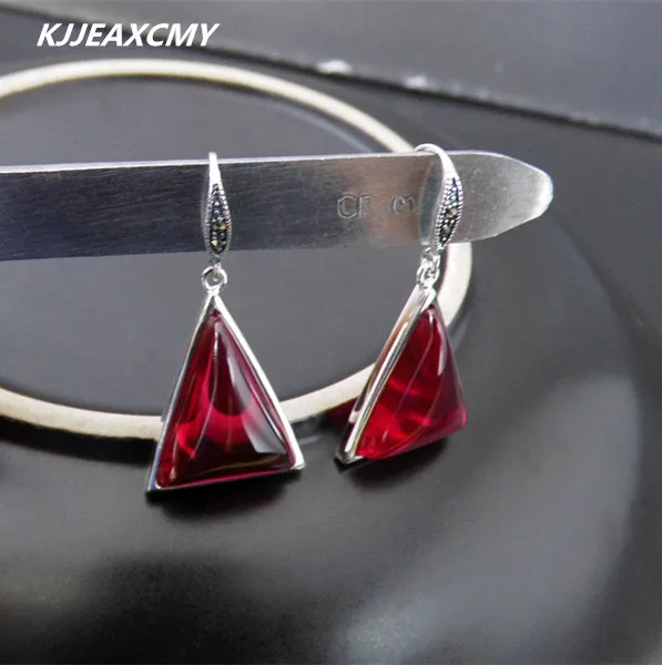 

KJJEAXCMY Thai veteran silversmith manual S925 pure silver Thai silver restoring ancient ways natural agate female earrings