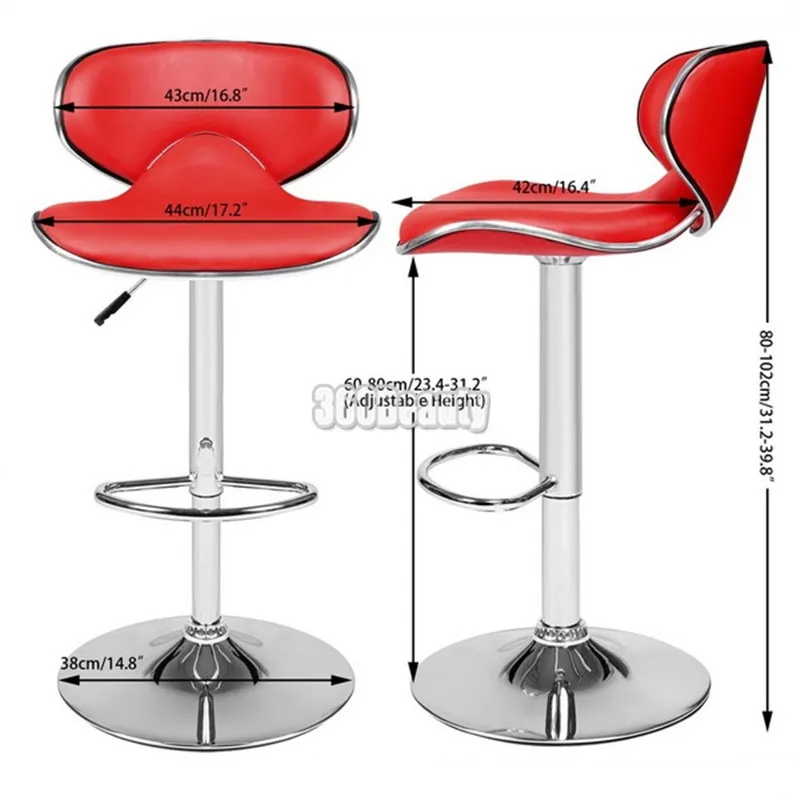 Homdox 1 Pair 360 Degree Swivel Bar Chair Faux Leather Kitchen Breakfast Bar Stool Chrome Base Adjustable Lift Chair N25A* Homdox 1 Pair 360 Degree Swivel Bar Chair Faux Leather Kitchen Breakfast Bar Stool Chrome Base Adjustable Lift Chair N25A*