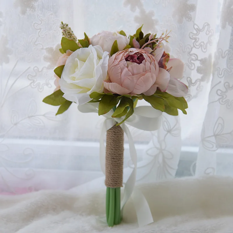 

AYiCuthia Style Artificial Wedding Bouquets For Brides Wedding Flowers Bouquets De Mariage S55