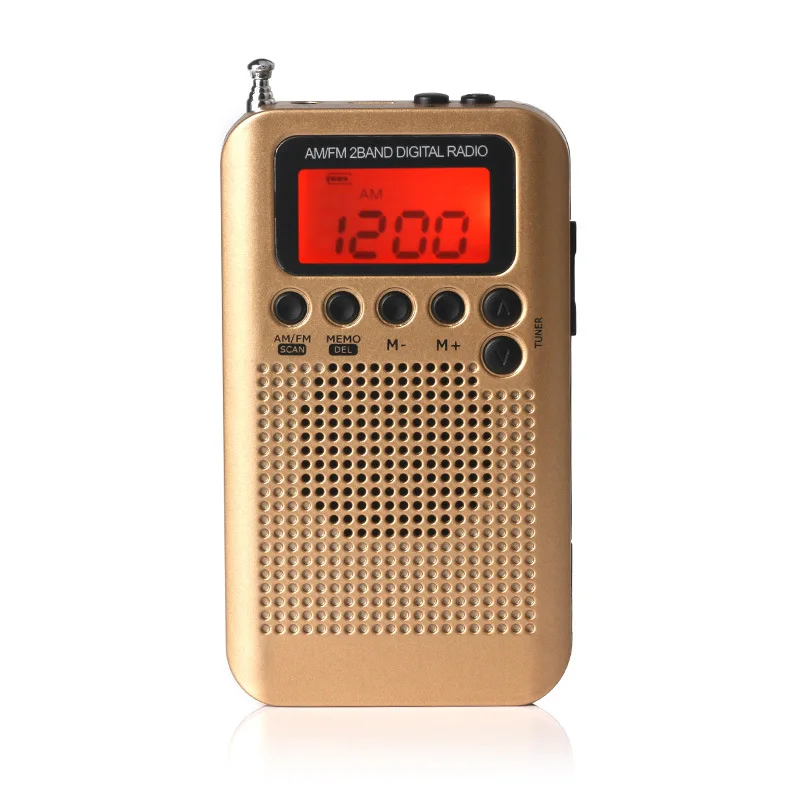 LEORY портативный мини цифровой FM/AM радио антенна динамик с будильником время дисплей функция ЖК-радио