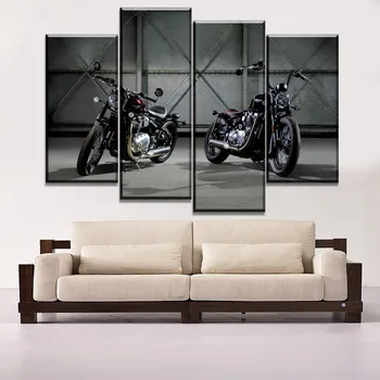 

Modern Artwork Canvas Painting One Set 4 Piece Wall Art Home Decorative HD Print Type Triumph Motorcycle Picture Decor Framework