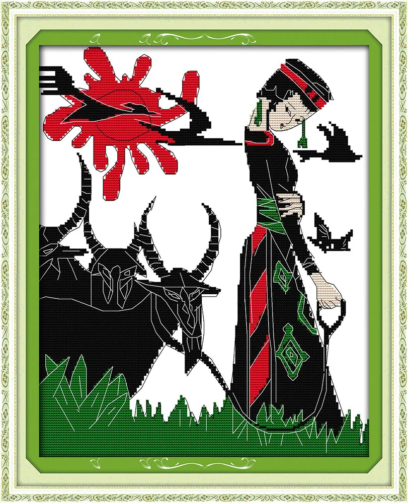

The shepherd counted printed on fabric DMC 14CT 11CT Cross Stitch kits,embroidery needlework Sets, Home Decor