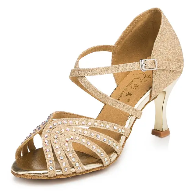2018 New Diamond Woman S Dancing Shoes Square Heel Latin Dance