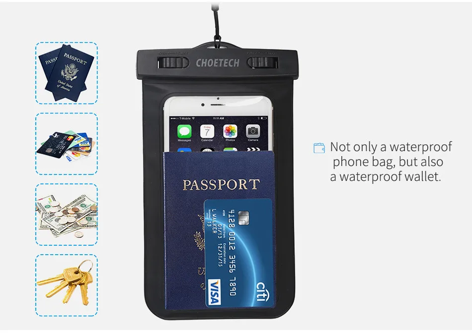 Прозрачные водонепроницаемые сумки для мобильных телефонов с ремешком для iPhone 11 Max Pro X XS XR 8 7 6 6S Plus Чехлы для samsung S10 S9