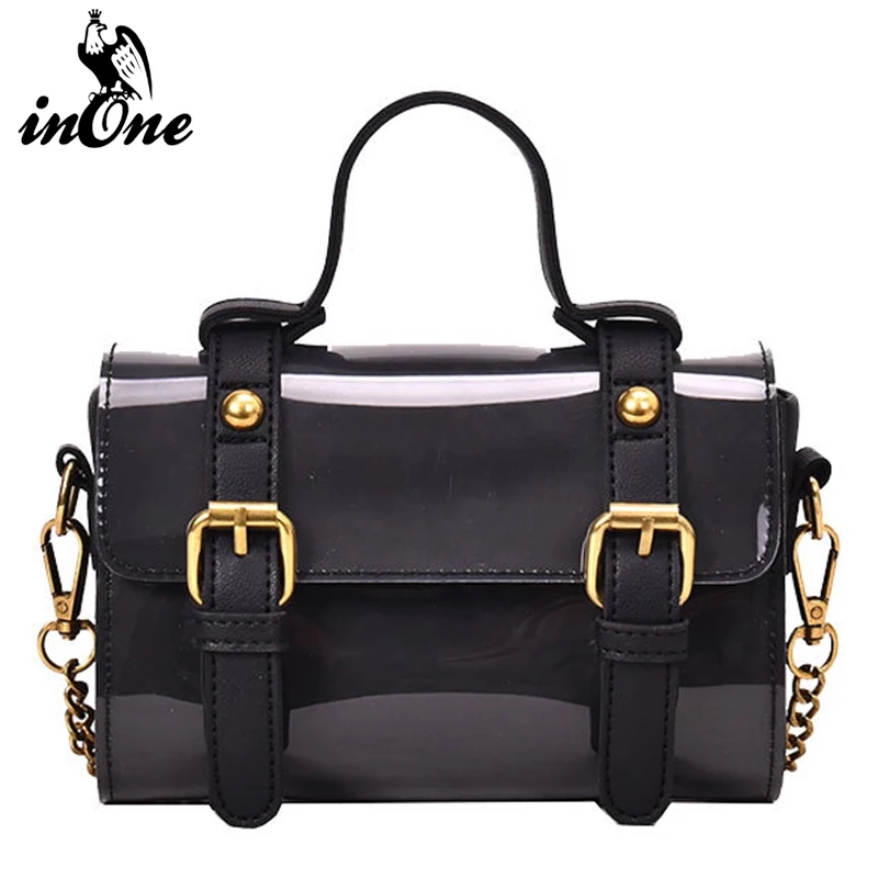 

Clear Bag Jelly Ladies Hand Messenger Shoulder Crossbody Bags for Women 2019 Bolsa Feminina Cymka PU Leather Purses and Handbags